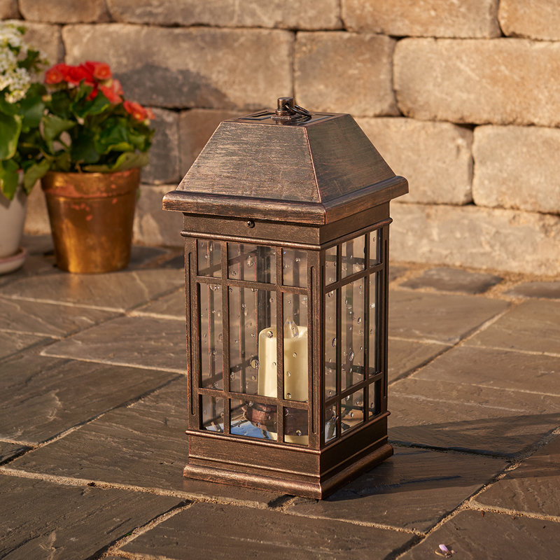 Smart Solar Solar Bronze Solar Powered LED Outdoor Lantern with